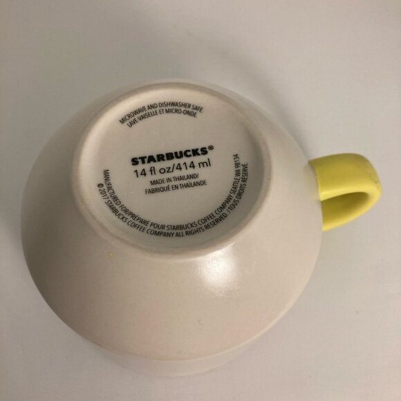 STARBUCKS Wink Eye Coffee w/  Yellow Handle Mug - Picture 4 of 4